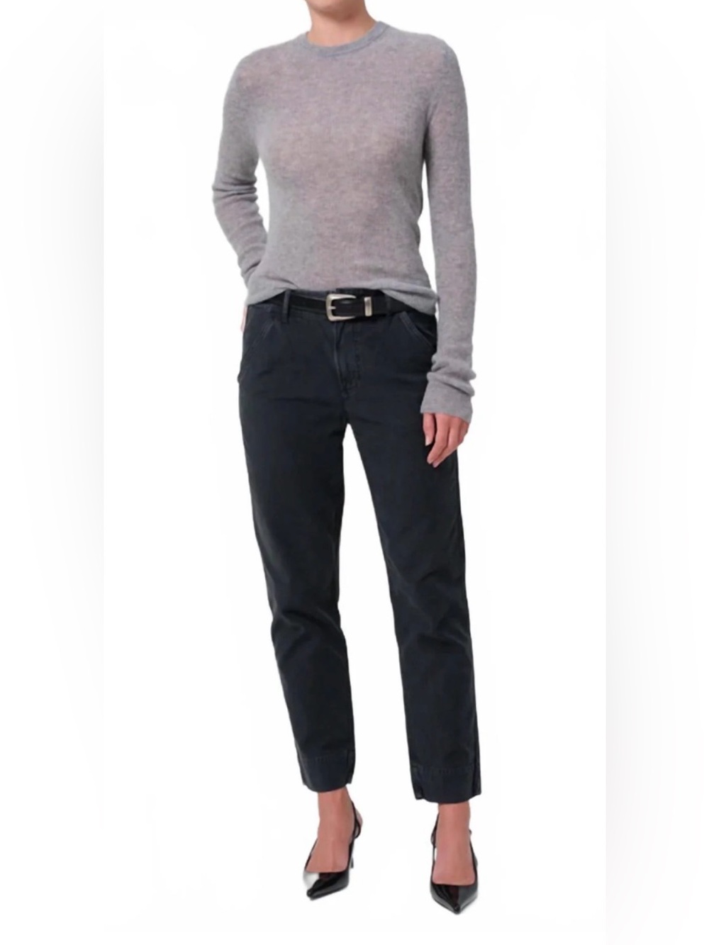 Citizens Of Humanity Black Carter Utility Pant In Washed Black